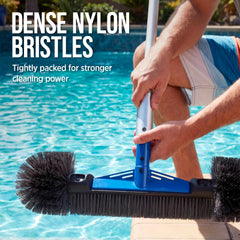 Pool Cleaning Starter Kit Pool Brush, Skimmer Net & 9 ft Aluminum Pole