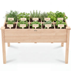 Raised Garden Bed Planter Box with 10 Grid Sections
