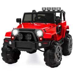 Jumbo 12V Kids Electric Ride On Car with Parent Remote, Seat Harness