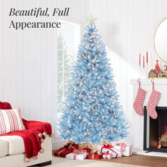Pre-Lit Artificial Baby Blue Christmas Tree w/ Incandescent Lights
