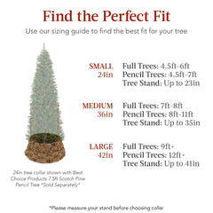Basket Woven Hyacinth Christmas Holiday Tree Collar - 24in