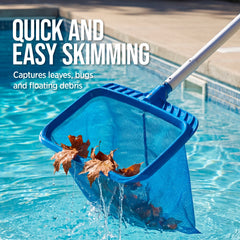 Pool Cleaning Starter Kit Pool Brush, Skimmer Net & 9 ft Aluminum Pole