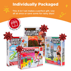 4-in-1 Science Project Kit, STEM & STEAM DIY Lab Experiments for Kids