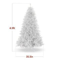 Premium Artificial White Pampas Christmas Tree w/ Foldable Metal Base