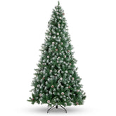 Pre-Decorated Christmas Tree w/ Pinecones, Flocked Branch Tips