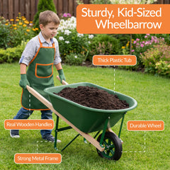 Kids Wheelbarrow and 8pc Gardening Tool Set