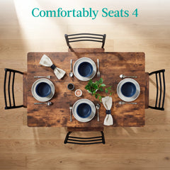 5-Piece Modern Dining Set, Kitchen Table W/ 4 Matching Chairs & Storage Rack