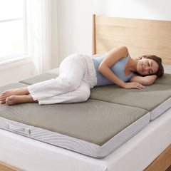 4in Portable Mattress Topper, Tri-Fold Mattress Pad - Taupe