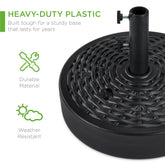 Plastic Patio Umbrella Base Pole Holder Accessory w/ 2 Adjustable Knobs