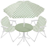 Kids Outdoor Table and Chair Set with Umbrella, Foldable Toddler Set