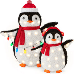 5Ft Lighted Penguin Family, 210 LEDs, XL Pop Up Outdoor Christmas Yard Decor