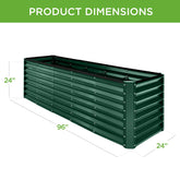 8x2x2FT Steel Planting Box for Backyard Flowers, Herbs, & Vegetables