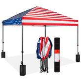 One-Person Setup Instant Pop Up Canopy w/ Case, 4 Weight Bags - 8x8ft