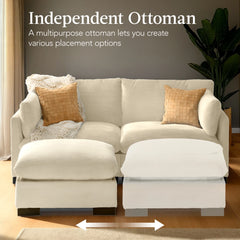Modular Sectional Pillowtop Sofa w/ Ottoman & Storage 82in