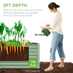 4x2x2FT Outdoor Steel Garden Bed for Vegetables, Flowers & Herbs