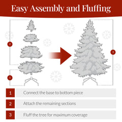 Artificial Green Christmas Tree, Unlit Pine Design w/Easy Assembly