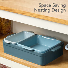 3-Piece Ceramic Bakeware Set, Stoneware Baking Dishes, Casserole Serving Set