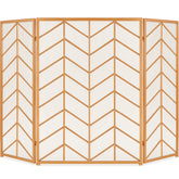 3-Panel Iron Chevron Fireplace Screen w/ Handles - 52x31in