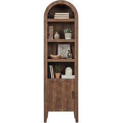 72" Tall Narrow Arched Pantry Cabinet w/ Door, 4-Tier Storage Cabinet