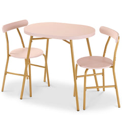 3-Piece Oval Dining Table Set, Small Kitchen Set w/ 2 Chairs
