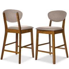 Set of 2 Modern Counter-Height Bar Stool Set W/ Upholstered Seat Cushion