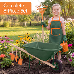 Kids Wheelbarrow and 8pc Gardening Tool Set
