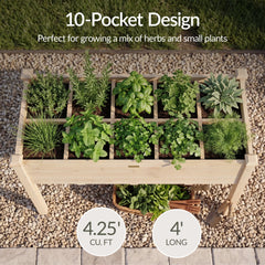 Raised Garden Bed Planter Box with 10 Grid Sections