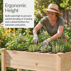 Raised Garden Bed Planter Box with 10 Grid Sections