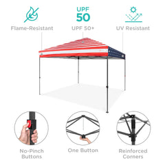 One-Person Setup Instant Pop Up Canopy w/ Case, 4 Weight Bags - 8x8ft