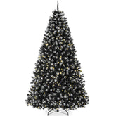 Pre-Lit Frosted Artificial Black Spruce Christmas Tree, w/Easy Assembly