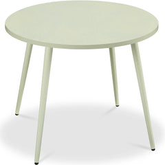 Round Mid-Century Modern 35.5in Dining Table, Dinette for Home or Kitchen w/Wood Finish Steel Legs