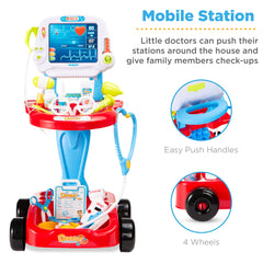 Play Doctor Kit for Kids, Boys & Girls with 17 Accessories, Mobile Cart