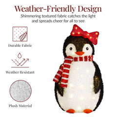 4pc Lighted Pop-Up Penguin Family Christmas Decoration w/ 300 Lights - 3ft