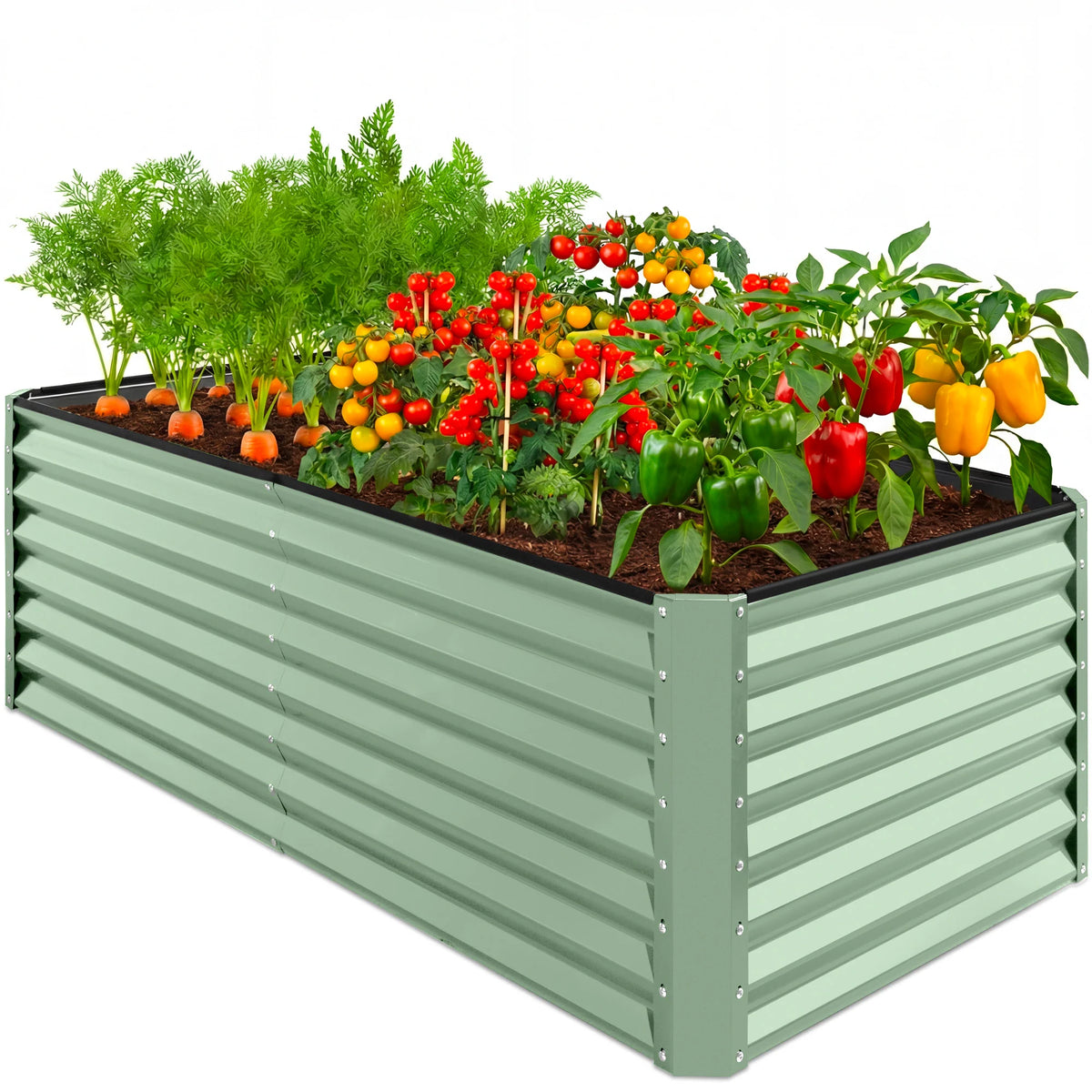 Outdoor Metal Raised Garden Bed for Vegetables, Flowers, Herbs - 6x3x2ft