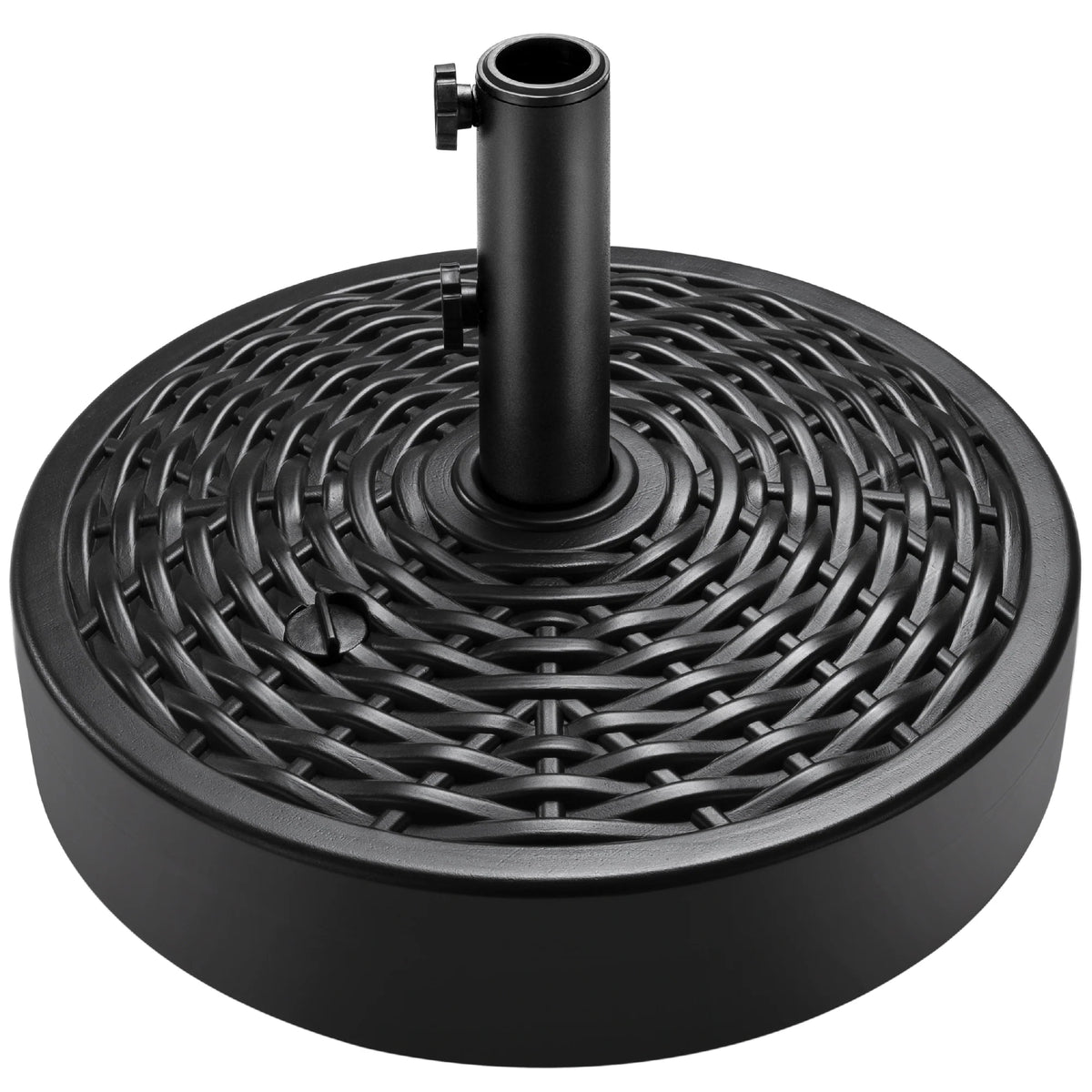 Plastic Patio Umbrella Base Pole Holder Accessory w/ 2 Adjustable Knobs