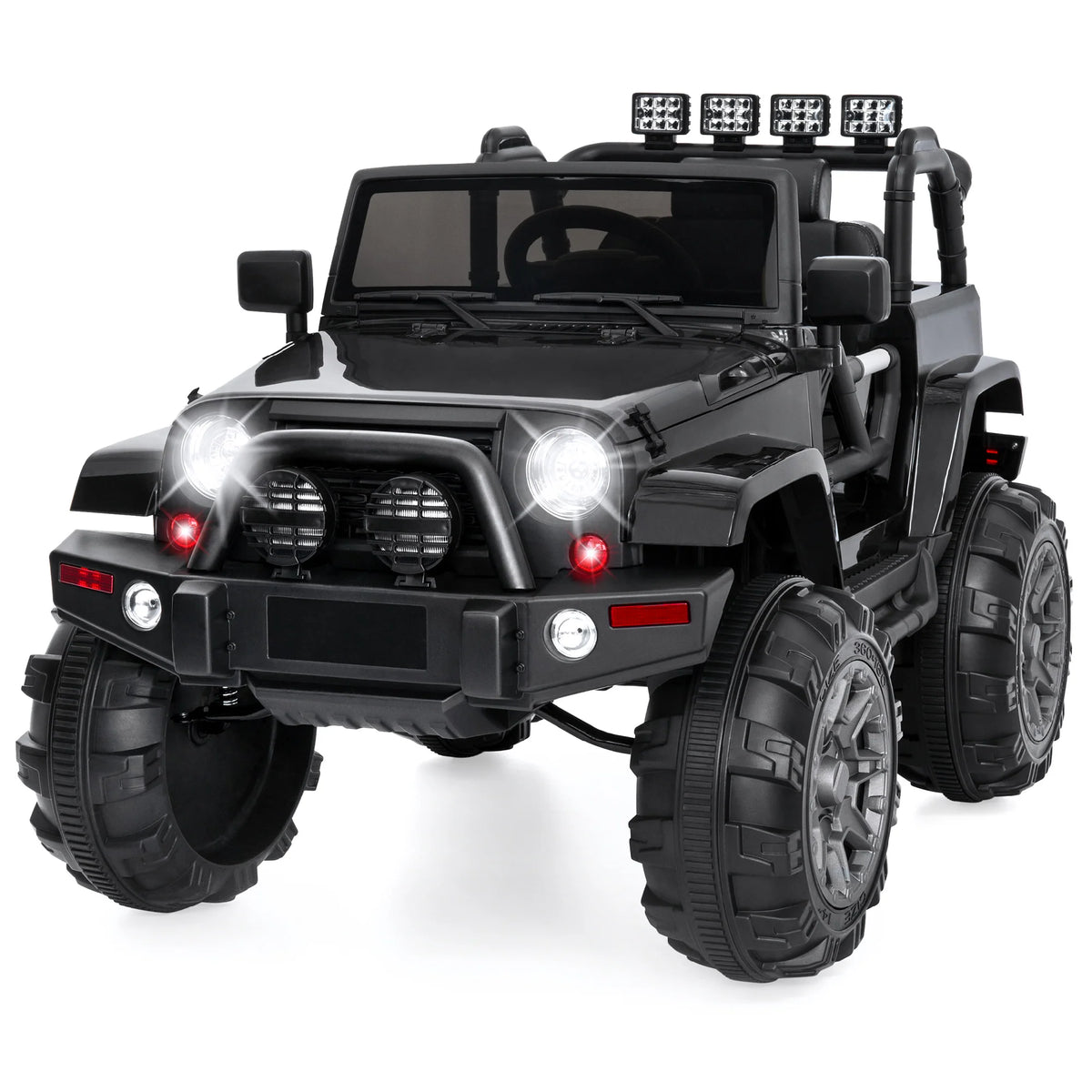 Jumbo 12V Kids Electric Ride On Car with Parent Remote, Seat Harness