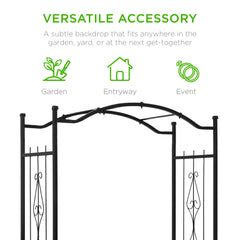 Steel Garden Arch Arbor Trellis for Climbing Plants - 92in