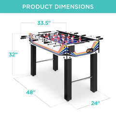 48in Foosball Table for Kids & Adults w/ 2 Balls