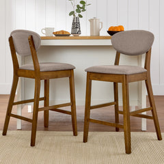 Set of 2 Modern Counter-Height Bar Stool Set W/ Upholstered Seat Cushion
