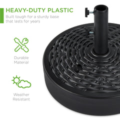 Plastic Patio Umbrella Base Pole Holder Accessory w/ 2 Adjustable Knobs