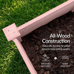 72" x 24" x 30" Raised Wooden Garden Bed w/16" Depth, Elevated Wood Planter