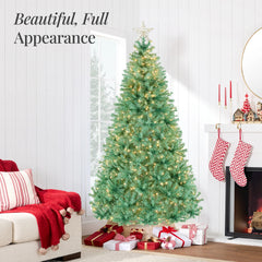 Pre-Lit Artificial Sage Green Christmas Tree w/ Incandescent Lights