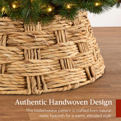 Basket Woven Hyacinth Christmas Holiday Tree Collar - 42in