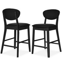 Set of 2 Modern Counter-Height Bar Stool Set W/ Upholstered Seat Cushion