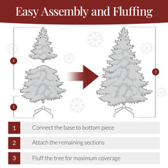 Pre-Lit Artificial Charcoal Gray Christmas Tree w/ Incandescent Lights