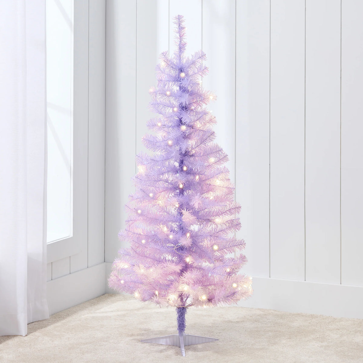 Pre-lit Colorful Mini Spruce Christmas Tree w/ LED Lights - 4ft