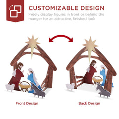 Christmas Nativity Scene Yard Decoration w/ Water Resistant PVC