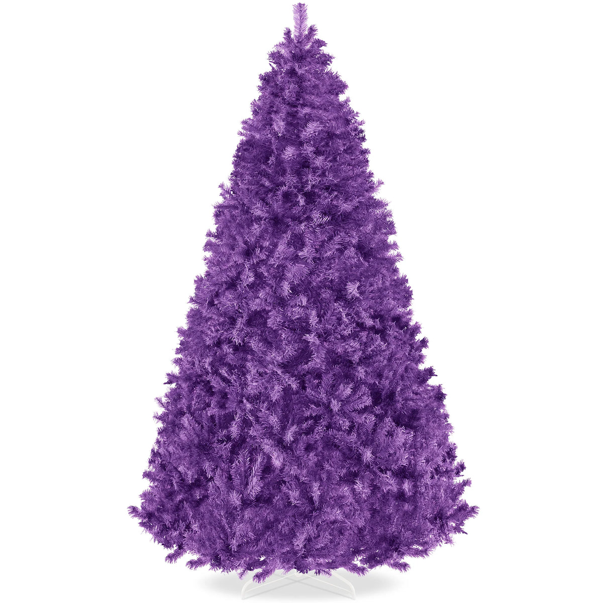 Artificial Purple Christmas Tree, Unlit Pine Design w/Easy Assembly