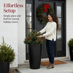 Pre-Lit Christmas Urn Filler, White & Multi LED Lights, 26" Diameter