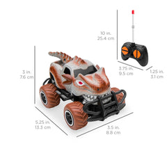 Set of 2 27MHz Mini Toy Dinosaur RC Remote Control Cars w/ 9mph Max Speed
